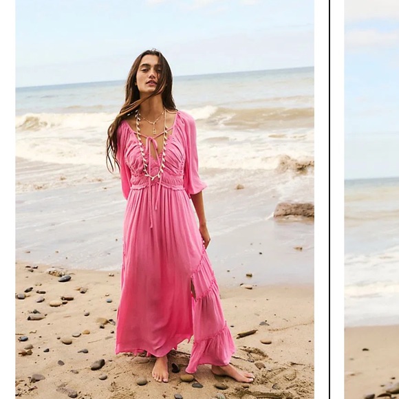 Free People Dresses & Skirts - FREE PEOPLE
You're A Jewel Maxi pink rare spring boho casual resort revolve $148